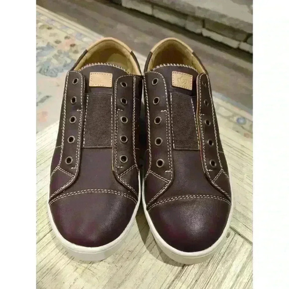 Spenco Women's Brown Leather Slip-On Sneakers Size 9.5W Casual Orthotic Support - Picture 1 of 12